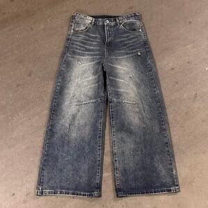 Distressed blue Vintage baggy y2k denim WAIST 28